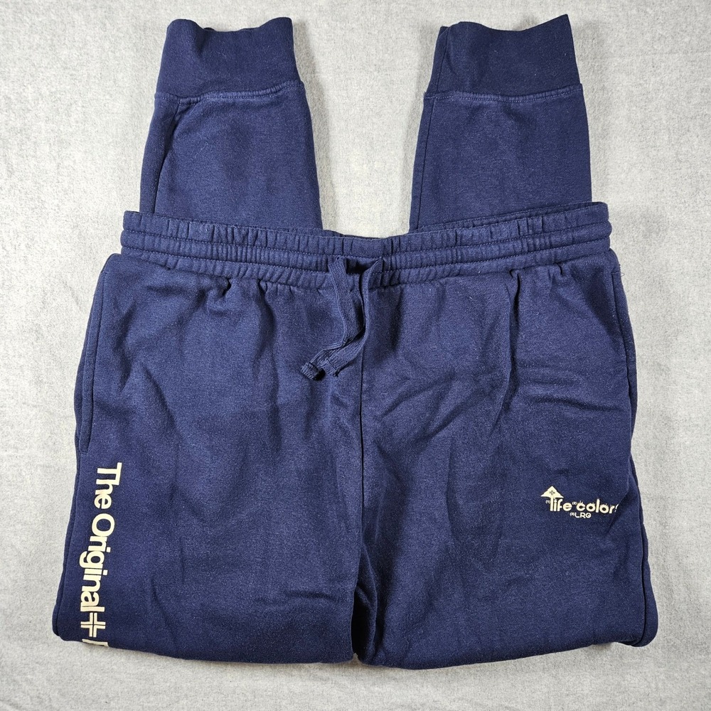 LRG Lifted Research Group Mens XL Navy Blue Graphic Jogger Sweatpants LRG-101531